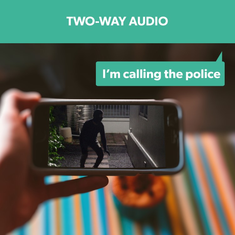 electriQ 1080p HD LED Floodlight Security Camera with motion sensors - Black