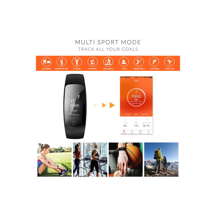 GRADE A1 - IQ PLUS Fitness Tracker with Connected GPS and Multi Sport Mode - Compatible with Android & iOS Devices