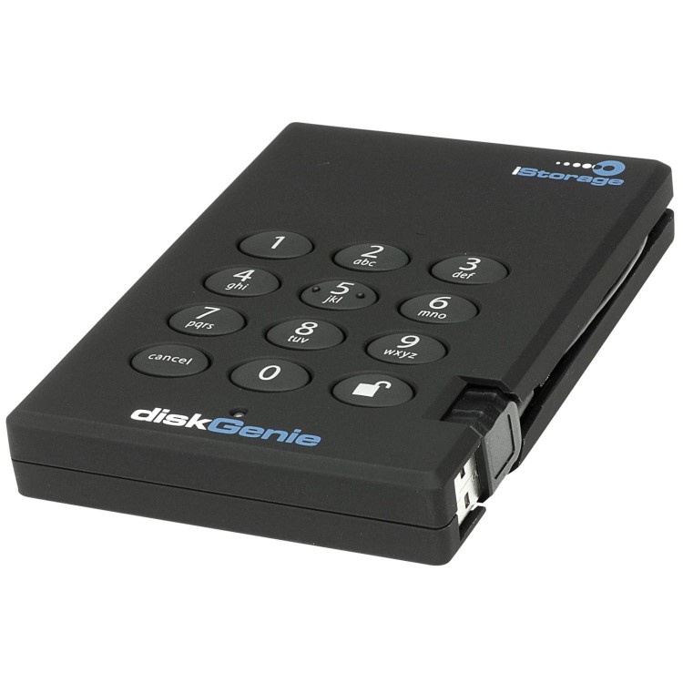 iStorage diskGenie 250GB 128-bit Portable Hard Drive