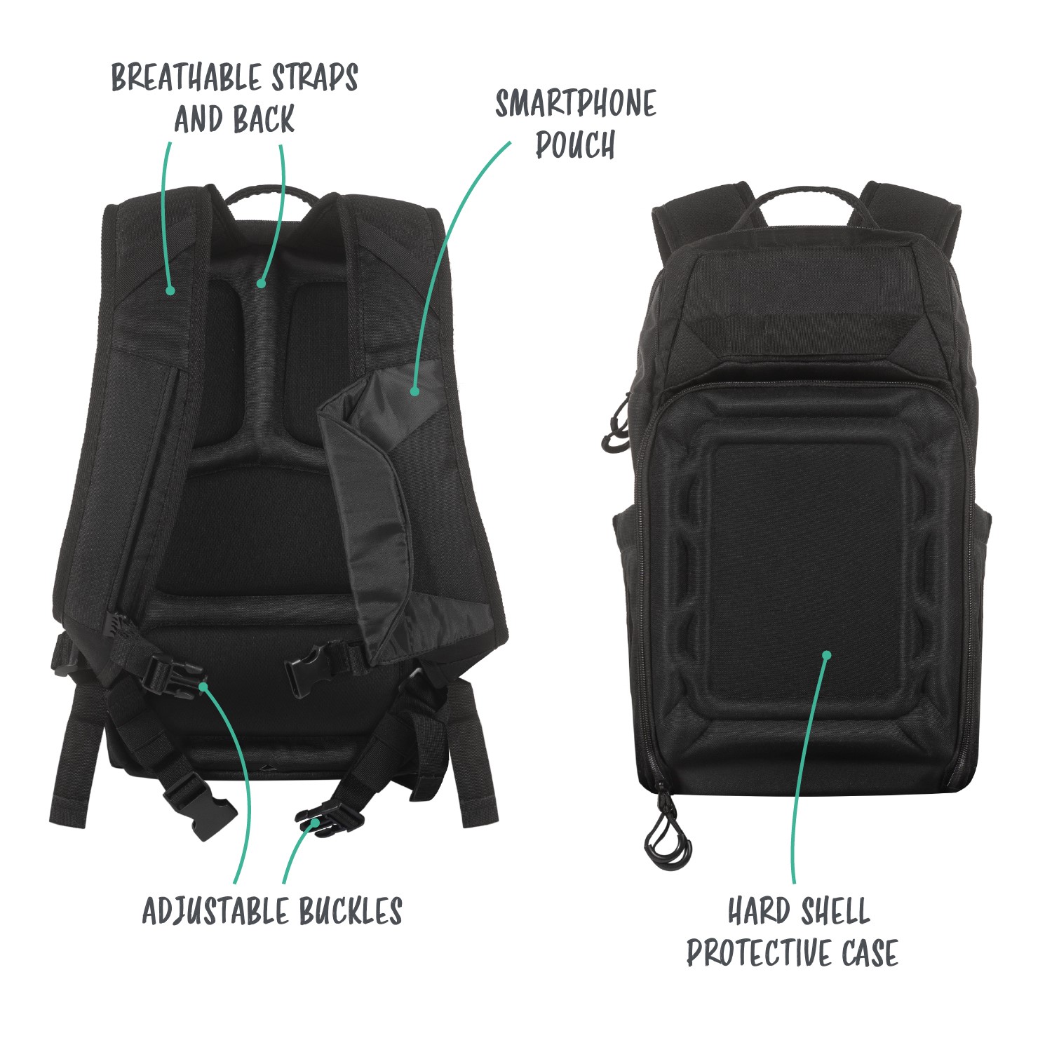 Drone Backpack with Front Hardshell Black Laptops Direct