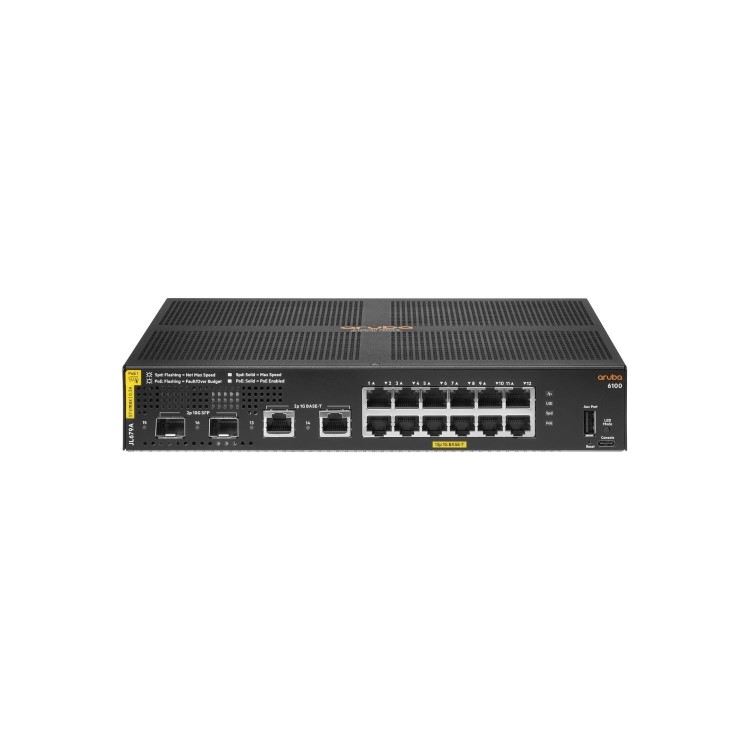 HPE Aruba Networking C-Port 6100 12G 12-Port Class4 PoE+ with SFP+ Managed Rack-mountable Switch