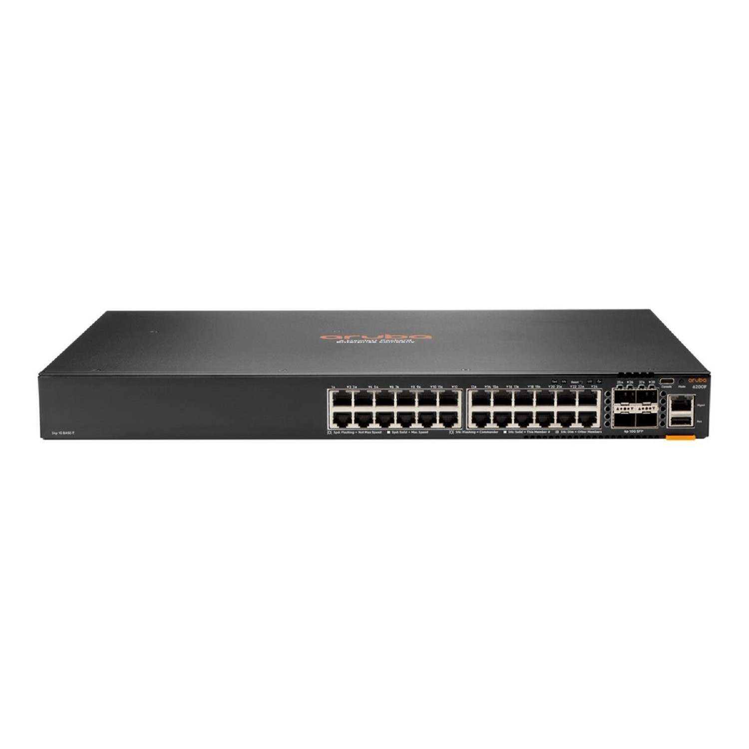 Hewlett Packard Hpe Aruba Networking C-Port 6200F 24G 24-Port Poe+ With Sfp+ L3 Managed Rack-Mountable Switch 370W
