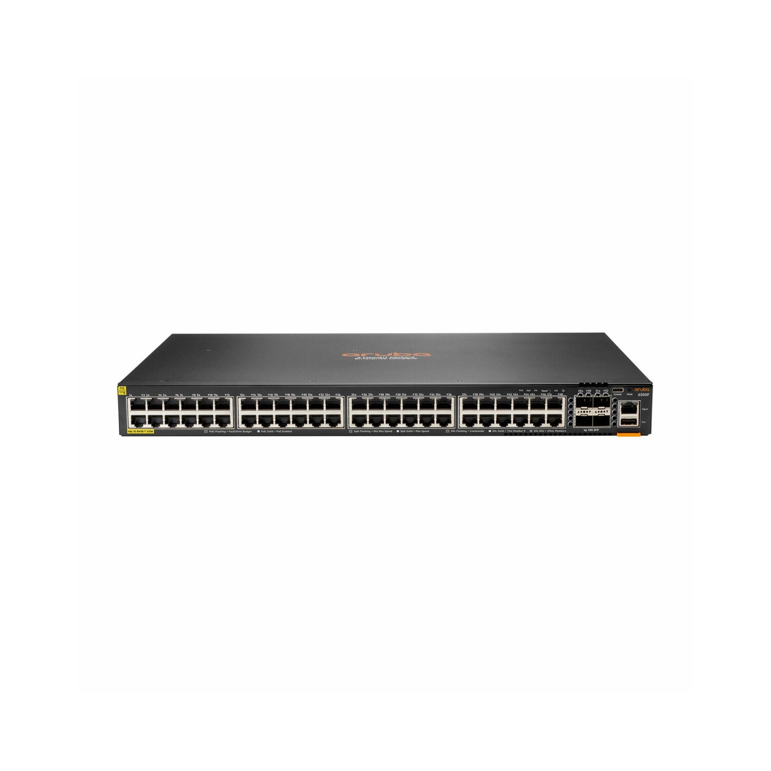 HPE Aruba Networking C Port 6200F 48 Port Class4 PoE+ SFP+ L3 Managed Rack mountable Switch 370W