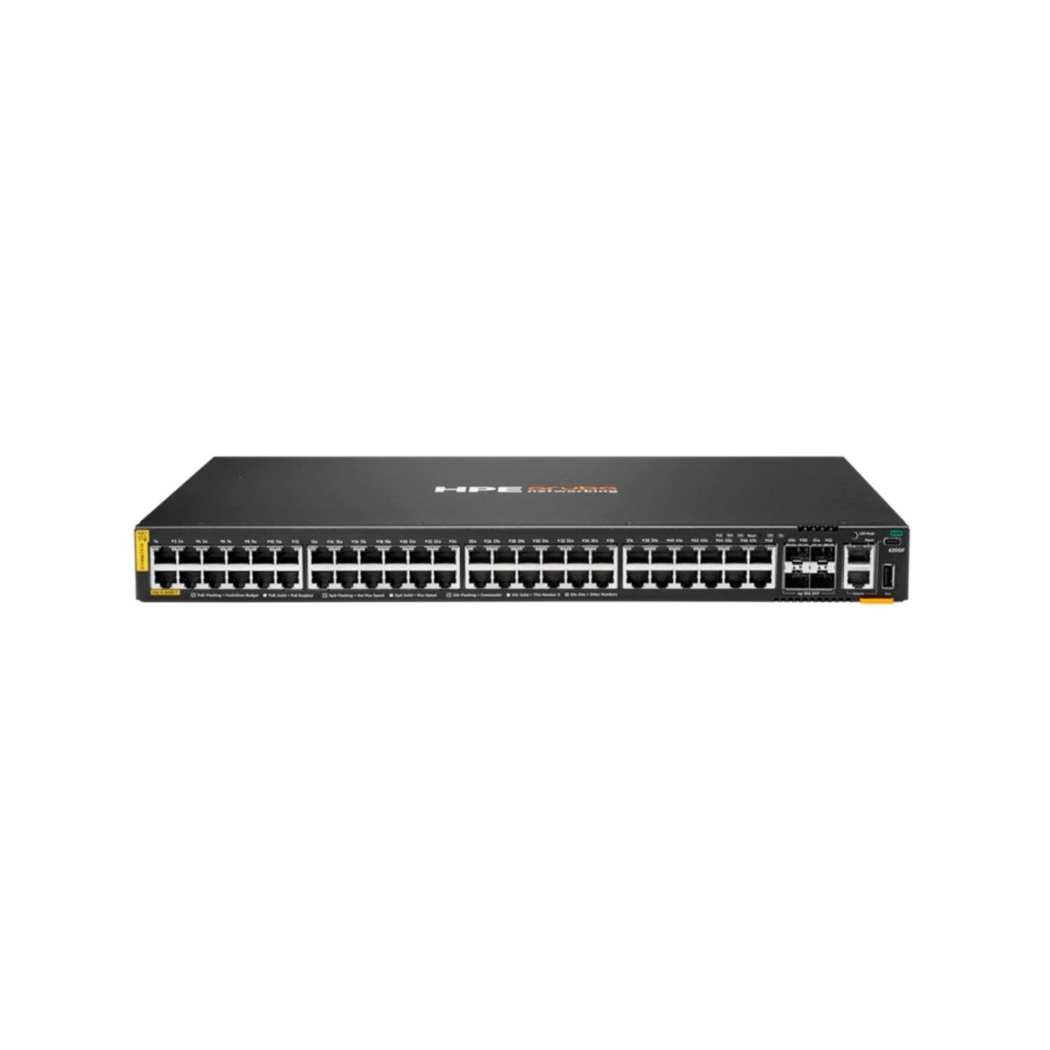 Laptops Direct - Hewlett Packard Hpe Aruba Networking C-Port 6200F 48G 48-Port Class4 Poe+ With Sfp+ L3 Managed Rack-Mountable Switch 370W - Bto - JL727B