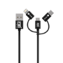 Juice 2M 3 in 1 Cable - Mico-Usb Type-C and Lightning - Black