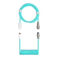 Cooler Master Coiled Cable USB-C to USB-A Double Sleeved Pastel Cyan 