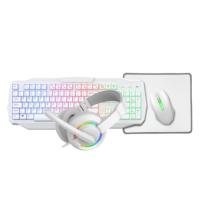 CiT Scorpion 4-in-1 White Keyboard Mouse Headset Mouse Pad Gaming Combo Kit