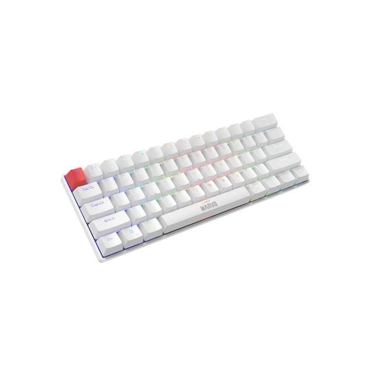 Marvo Scorpion KG933G Saber 61 Wired Mechanical RGB 60% UK Layout Gaming Keyboard White