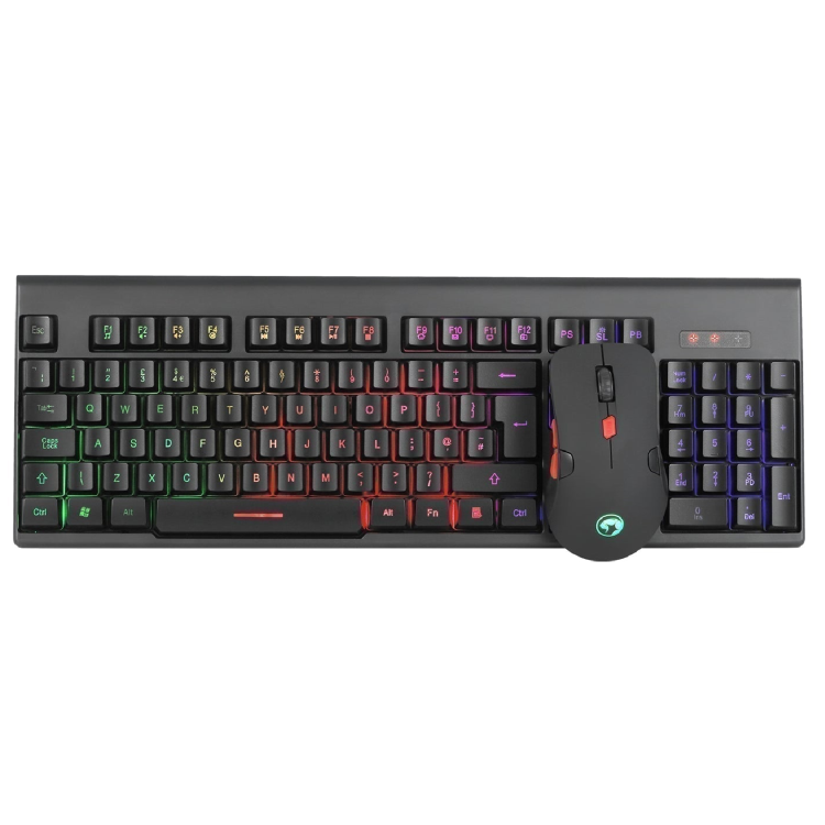 GRADE A1 - Marvo Scorpion KW512 Keyboard and Mouse Wireless Combo with 7 Light Modes