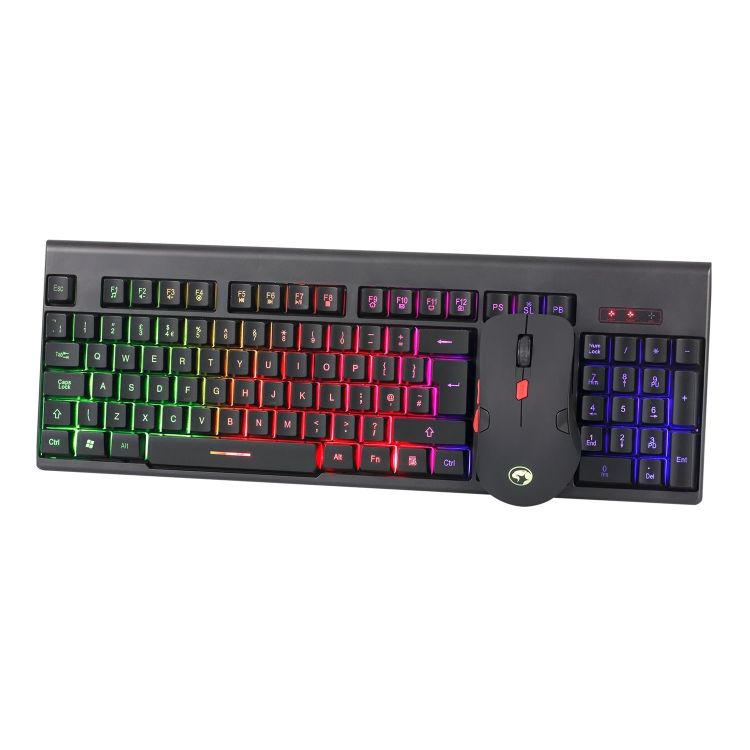 GRADE A1 - Marvo Scorpion KW512 Keyboard and Mouse Wireless Combo with 7 Light Modes