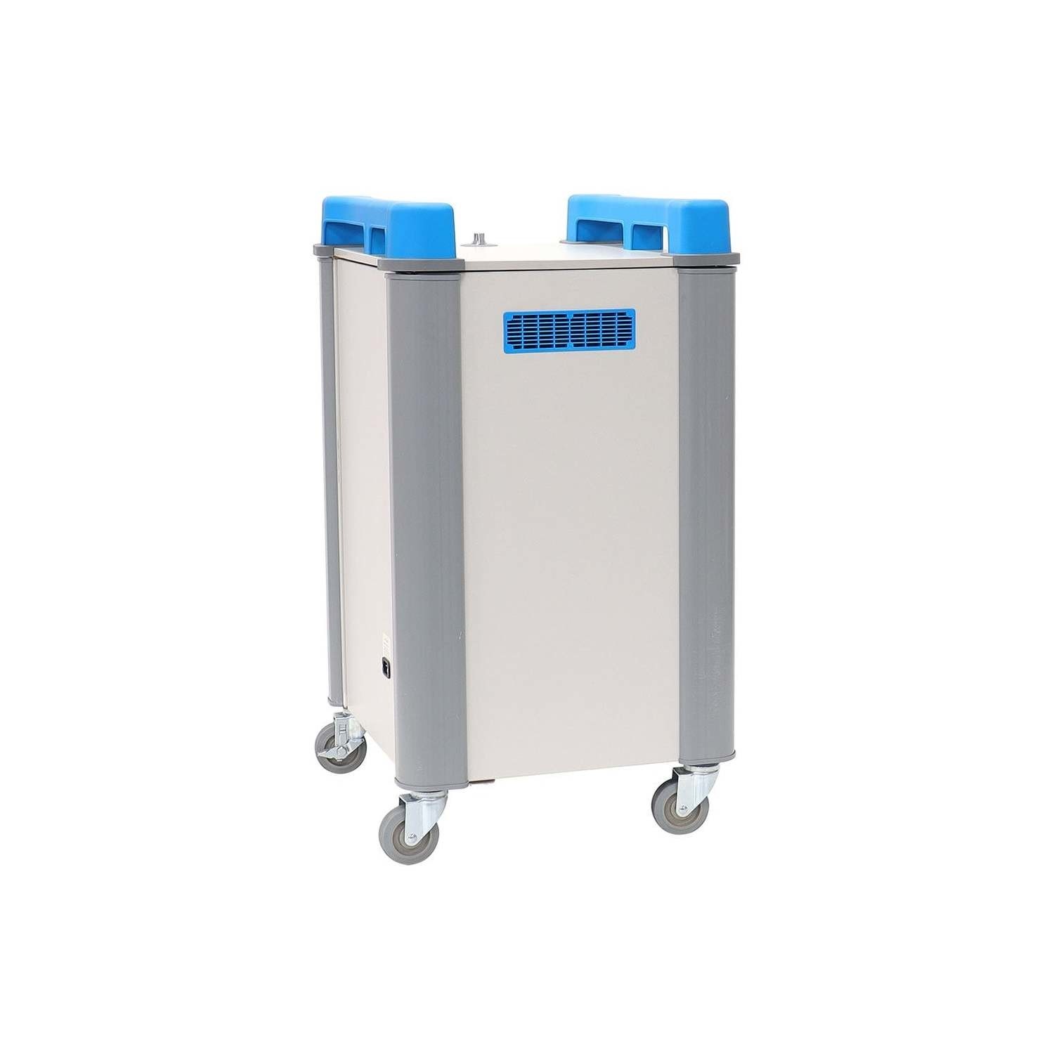 16 Port Charging Trolley Vertical Compact charges 16 devices up to 17 screen laptops Chromebooks incl