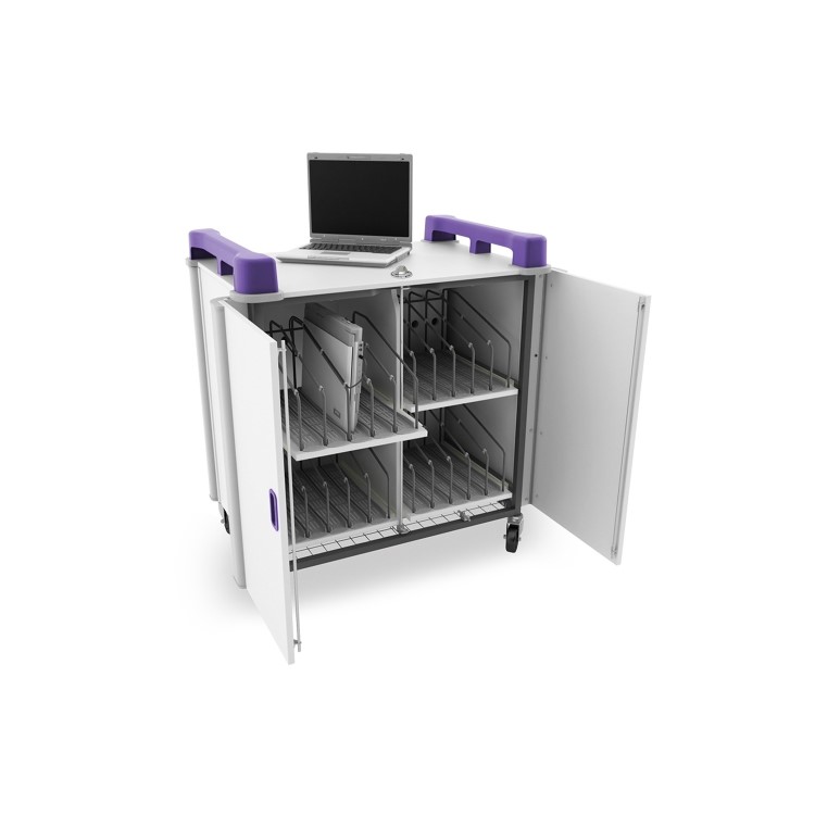 LapCabby 20V - 20 laptops or chromebooks up to 19' - vertical storage 4 Sliding shelves