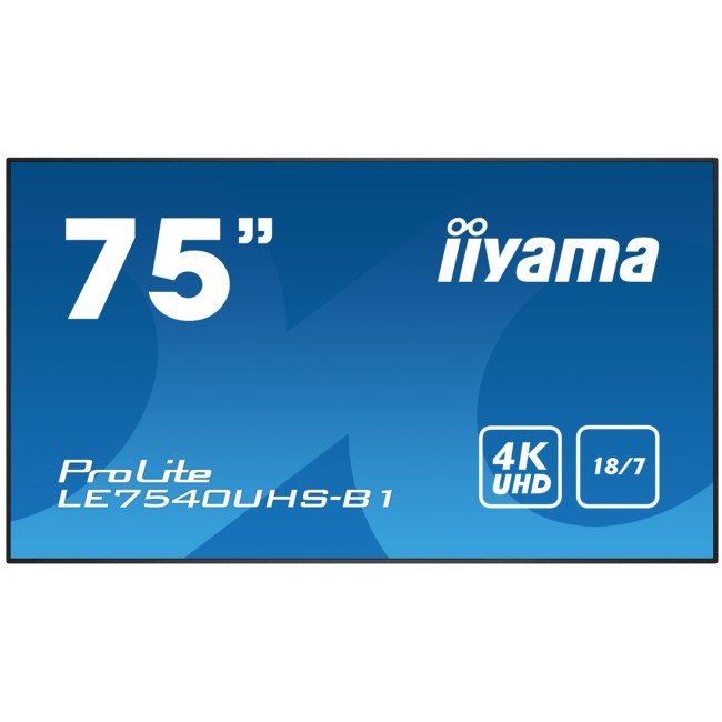 Iiyama ProLite LE7540UHS-B1 75" 4K Ultra HD Large Format Display