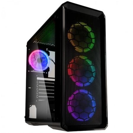 Kolink Levante Midi Tower Airflow Gaming Case - Black Tempered Glass