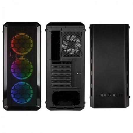 Kolink Levante Midi Tower Airflow Gaming Case - Black Tempered Glass