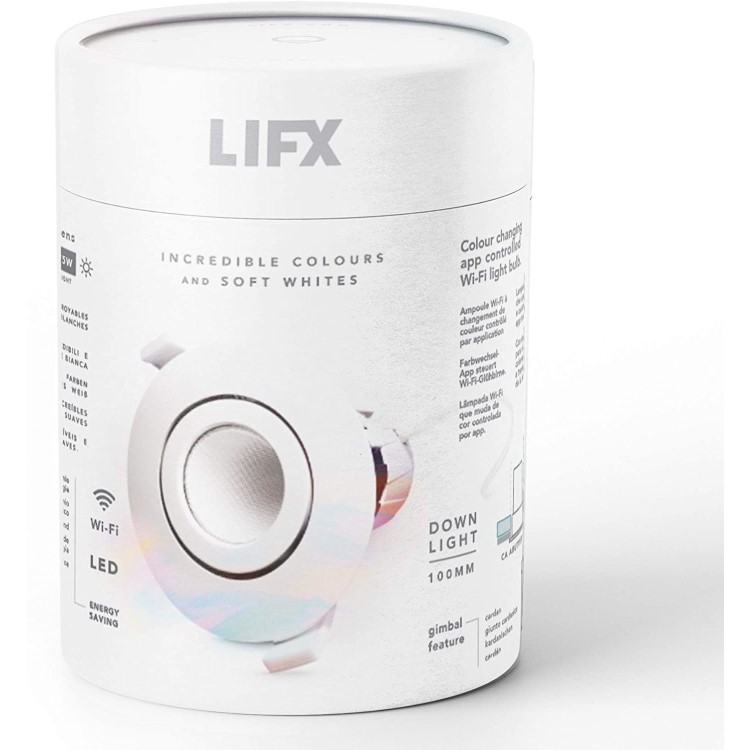LiFX Smart 100mm Multi-Colour Wi-Fi LED Full Fixture Downlight 