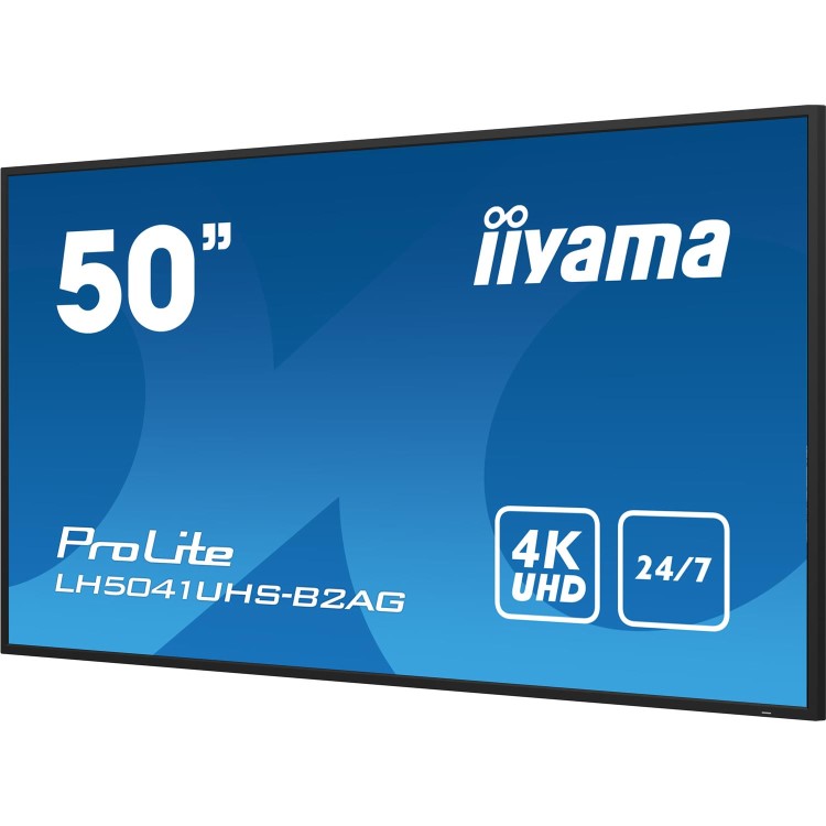 Iiyama 50" Professional Digital Signage display with 4K UHD resolution and 24/7 operating time
