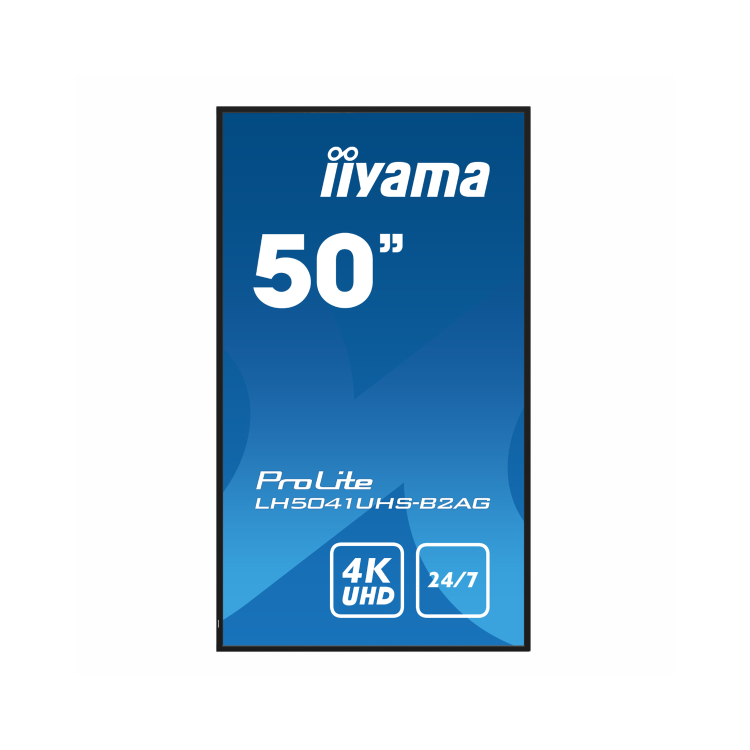 Iiyama 50" Professional Digital Signage display with 4K UHD resolution and 24/7 operating time