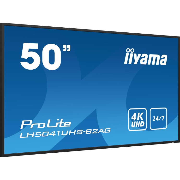 Iiyama 50" Professional Digital Signage display with 4K UHD resolution and 24/7 operating time