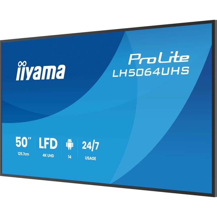 Iiyama 50" Black Large Format Display 4K UHD 500 cd/m2 24/7 2x HDMI