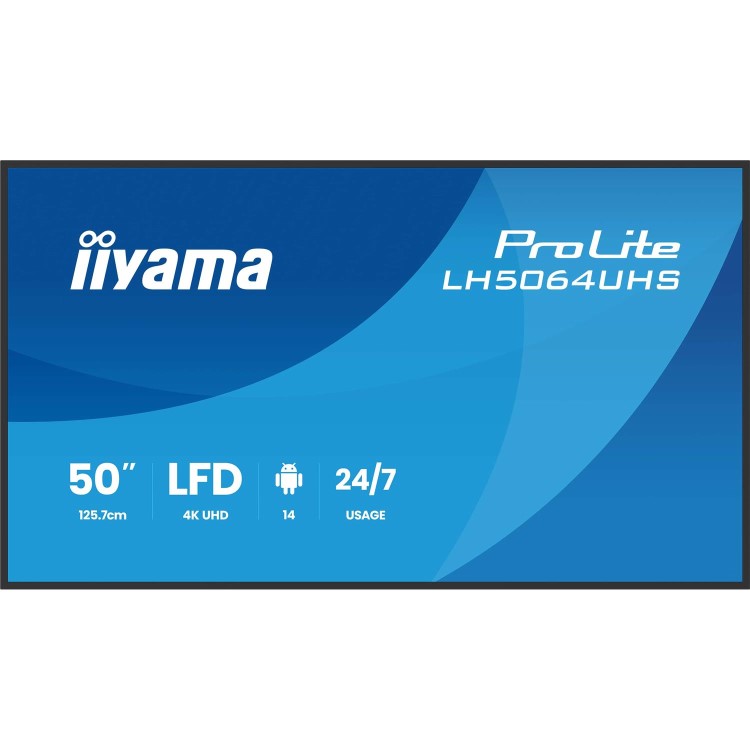Iiyama 50" Black Large Format Display 4K UHD 500 cd/m2 24/7 2x HDMI