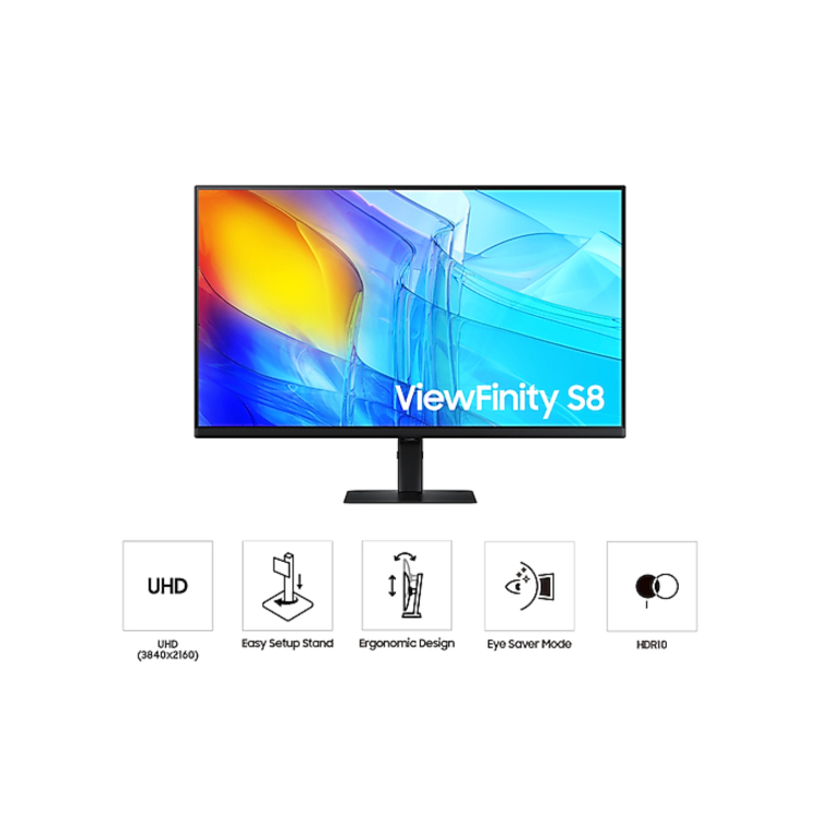 Samsung ViewFinity S80UD 32" VA 4K UHD USB-C Full Ergonomic Monitor 
