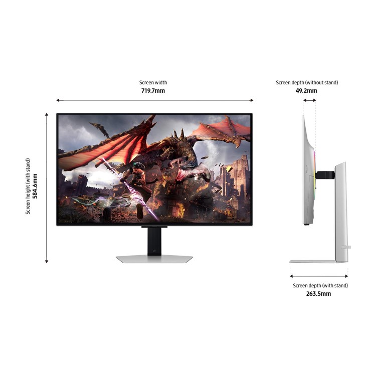 Samsung Odyssey G80SD 32" OLED 4K UHD 240Hz 0.03ms Gaming Monitor