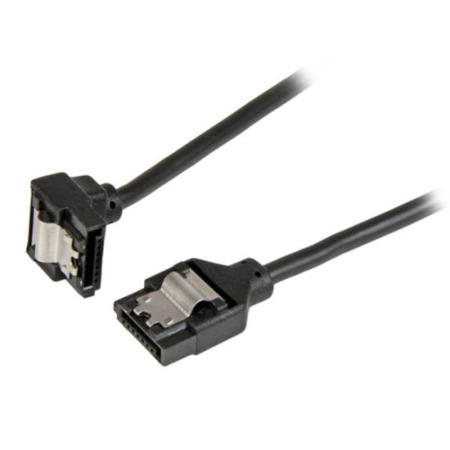 StarTech.com 12in Latching Round SATA to Right Angle SATA Serial ATA Cable