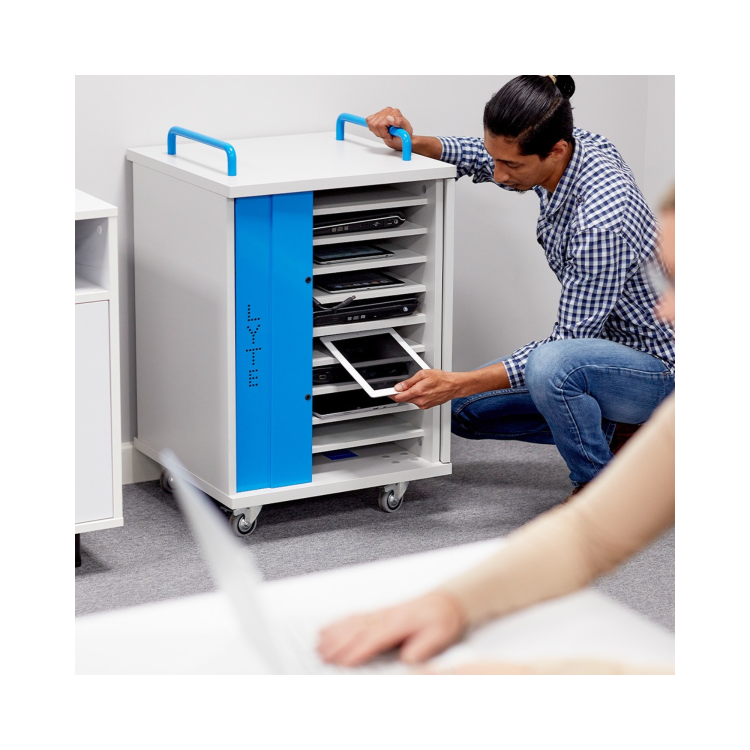 LapCabby Lyte Single Door 10 Laptops or Chromebooks and Tablets up to 15.6" Charging Trolley