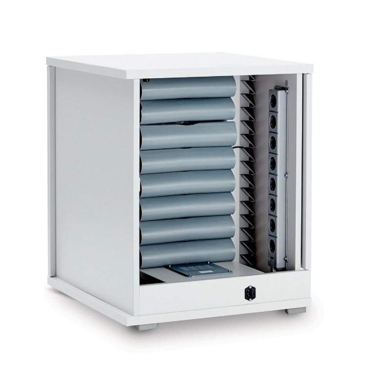 Lapcabby Lyte 16 Single Door Metal Shelf  Horizontal - 16-Device Charging Cabinet for Laptops Tablets & Chromebooks up to 15.6"