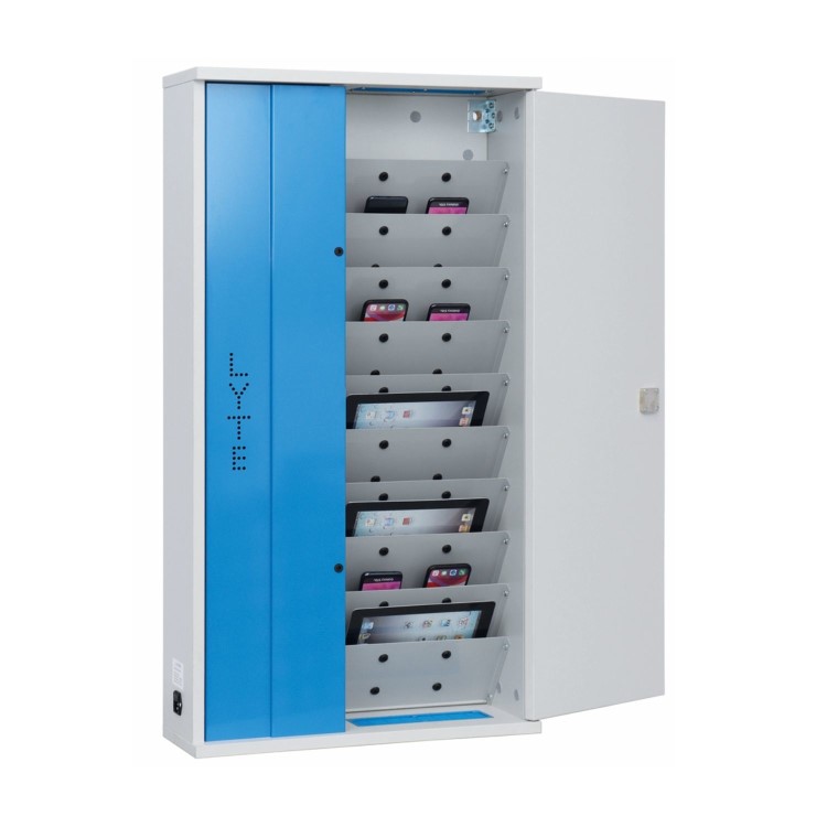 30-Device Wall Mounted Charging Cabinet for Smartphones and Mobile Phones up to 13" – Vertical