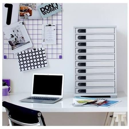 LapCabby Mini Multi Door - 10 Mini Devices - Tablets - Ipods - Iphones - Ipads Up To 8 Inches