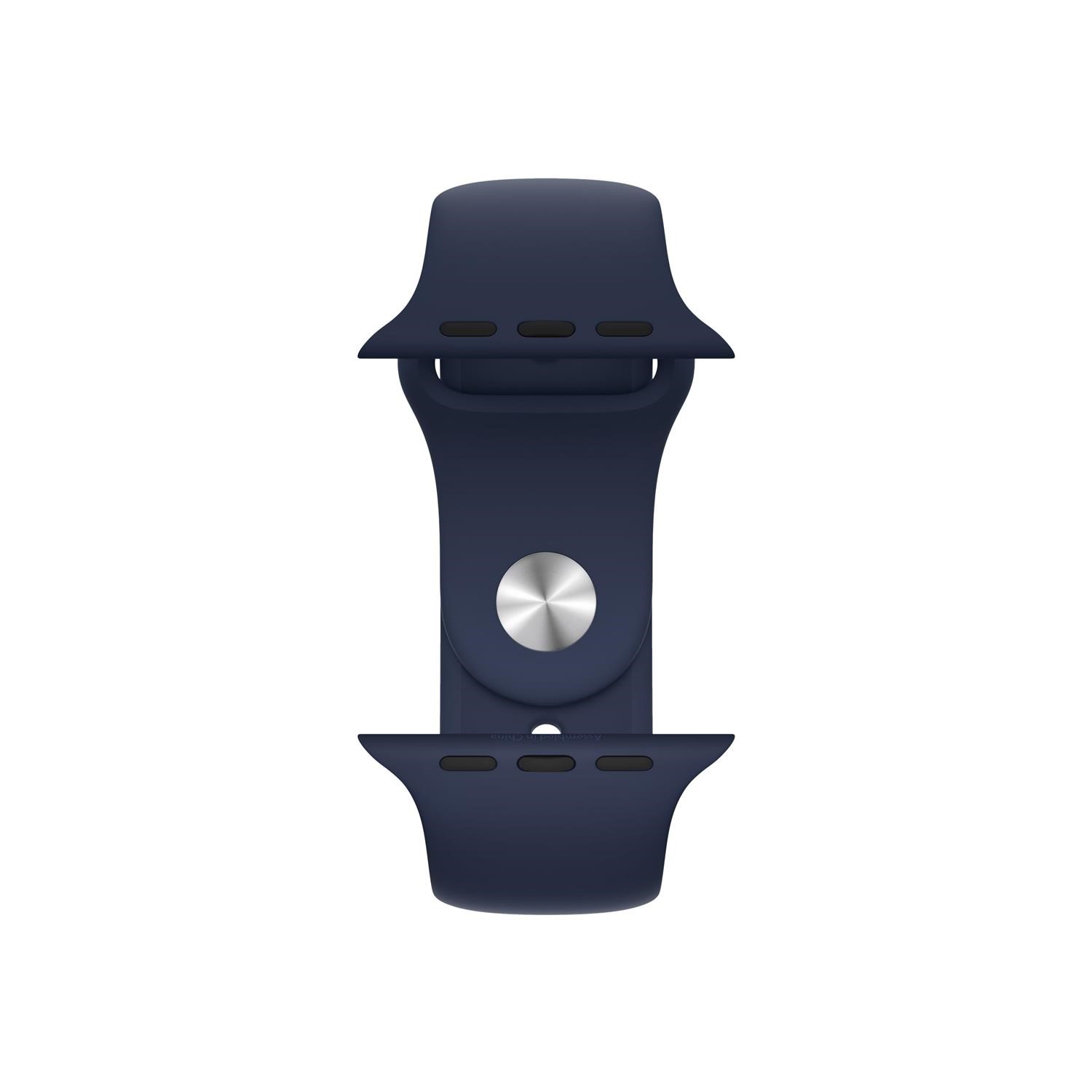 Blue aluminium case with clearance deep navy sport band