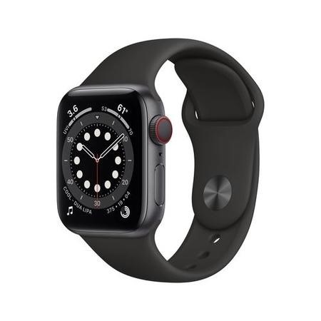 Apple Watch Series 6 40mm GPS+Cellular Apple Watch Series 6 GPS + Cellular - Gold Aluminium with Black Sports Band  - 40mm - Acceptable