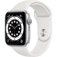 Apple Watch Series 6 GPS + Cellular - 40mm Silver Stainless Steel Case with White Sport Band - Regular Apple Watch Series 6 GPS + Cellular - 40mm Silver Stainless Steel Case with White Sport Band - Regular