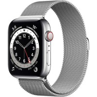 Apple Watch Series 6 GPS + Cellular - 40mm Silver Stainless Steel Case with Silver Milanese Loop Apple Watch Series 6 GPS + Cellular - 40mm Silver Stainless Steel Case with Silver Milanese Loop