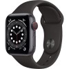Apple Watch Series 6 GPS + Cellular - 40mm Graphite Stainless Steel Case with Black Sport Band - Regular