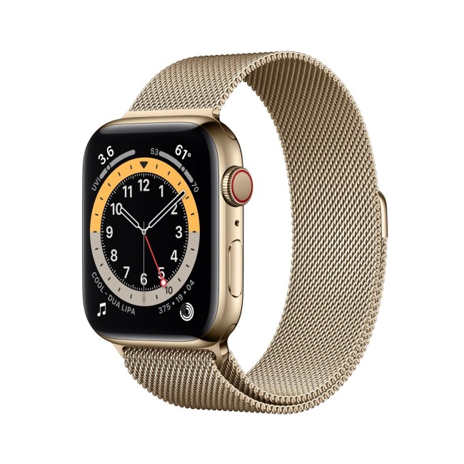 Apple Watch Series 6 GPS + Cellular - 44mm Gold Stainless Steel Case with Gold Milanese Loop