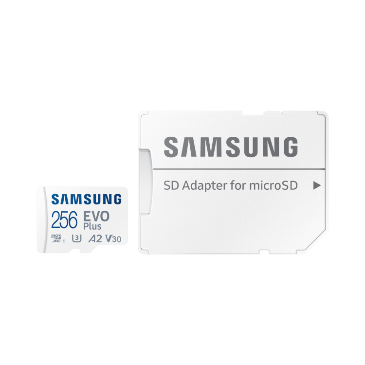 Samsung EVO Plus 256GB MicroSDXC Memory Card + microSD to SD adapter