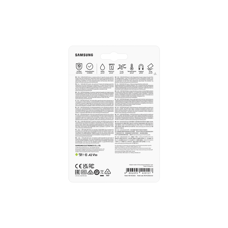 Samsung EVO Plus 256GB MicroSDXC Memory Card + microSD to SD adapter