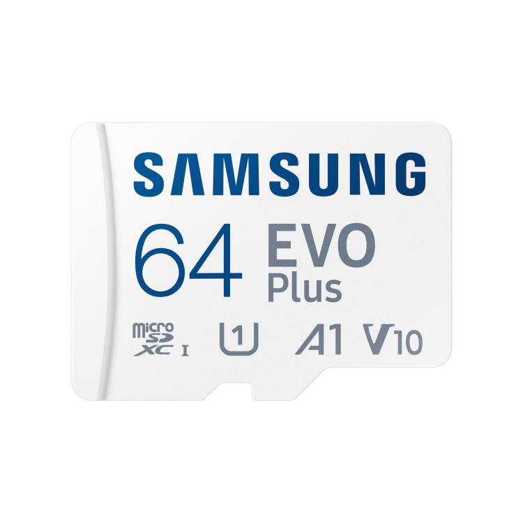 Samsung EVO Plus 64GB MicroSDXC Memory Card + microSD to SD adapter
