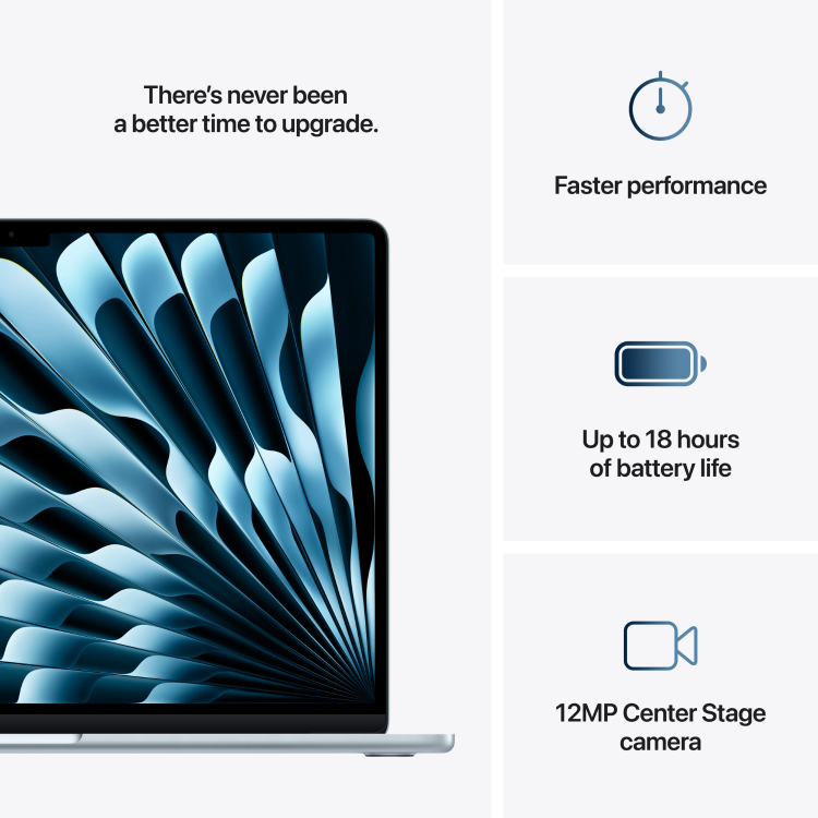 Apple MacBook Air 15 Inch M4 16GB RAM 256GB SSD 2025 - Sky Blue