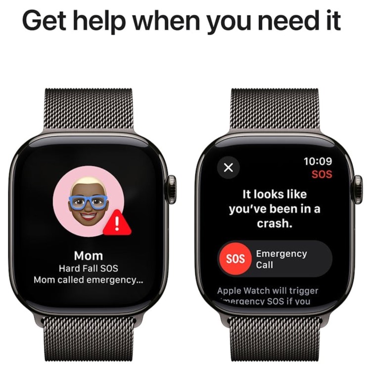 Apple Watch Series 10 GPS + Cellular 46mm Slate Titanium Case with Slate Milanese Loop - S/M