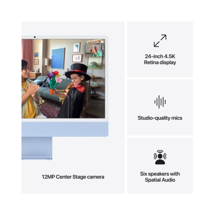 Apple iMac 2024 M4 10-Core 24GB RAM 512GB SSD 24 Inch 4.5K All-in-One PC - Blue