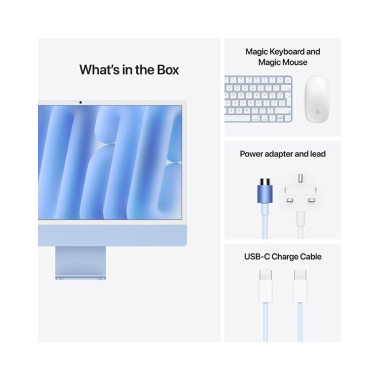 Apple iMac 2024 M4 10-Core 24GB RAM 512GB SSD 24 Inch 4.5K All-in-One PC - Blue