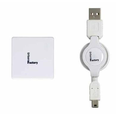 Crazy Hub 4 Ports USB 2.0 with Retractable Cable - White