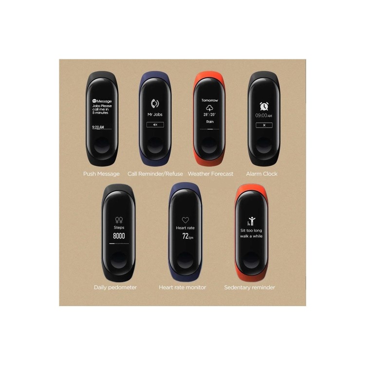 GRADE A1 - Xiaomi Mi Band 3 Black - Fitness Tracker with OLED Display