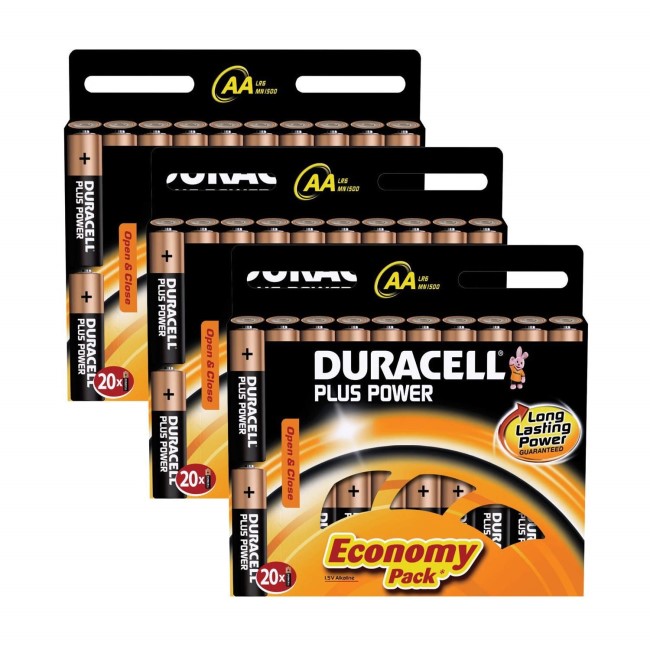 Duracell Plus AA 20 x 3 Pack

