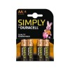 Duracell Simply AA Battery 1 x 4 Pack