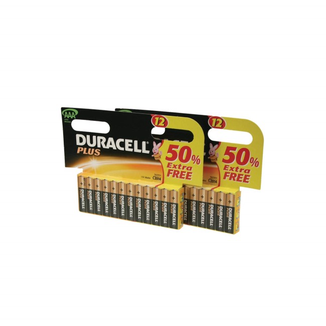 Duracell Plus AAA Battery 12 x 2 Pack